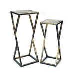 Set of Two Black And Gold Metal Garden Accents Accessories
