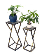 Set of Two Black And Gold Metal Garden Accents Accessories
