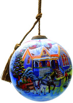 White Yellow And Green Glass Ball Ornament