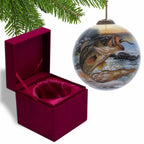 Jungle Green And Blue Glass Ball Ornament