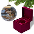 Jungle Green And Blue Glass Ball Ornament