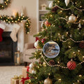 Jungle Green And Blue Glass Ball Ornament