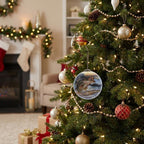 Jungle Green And Blue Glass Ball Ornament