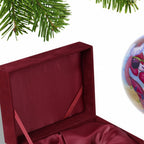 Tan Blue And Red Glass Finial Ornament
