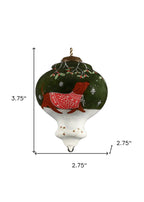 Trotting Dog in Comfy Christmas Attire Hand Painted Mouth Blown Glass Ornament