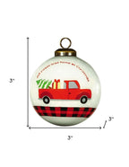 White And Red Glass Finial Ornament