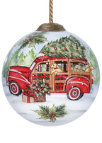 Red White And Green Glass Ball Ornament