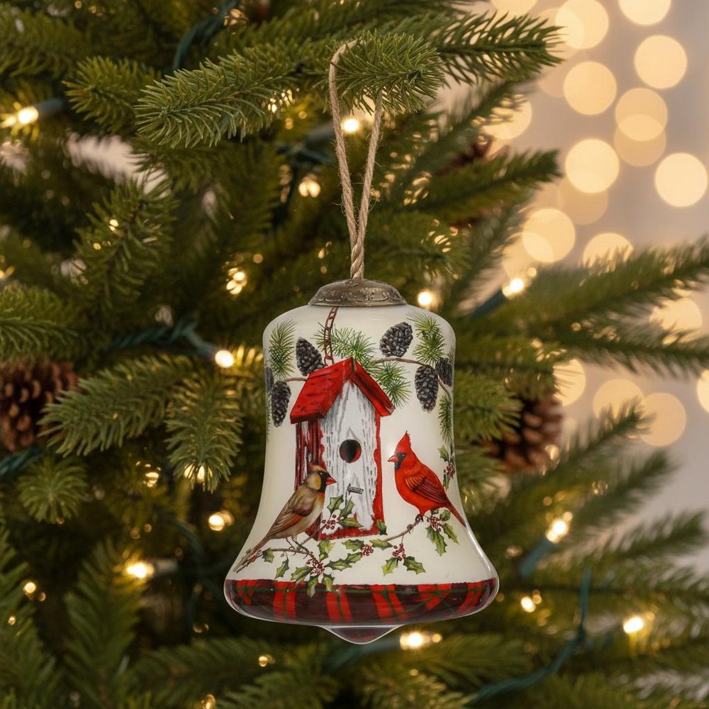 Red White And Green Glass Holiday Shaped Ornament