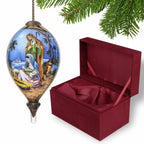Blue White And Brown Glass Finial Ornament