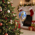 Blue White And Brown Glass Finial Ornament