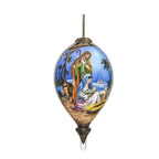 Blue White And Brown Glass Finial Ornament