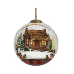 Vintage Christmas at the Cabin Hand Painted Mouth Blown Glass Ornament