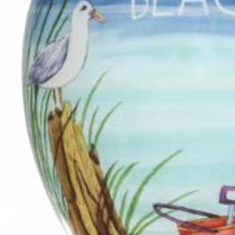 Beach Memories Hand Painted Mouth Blown Glass Ornament