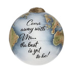 Gray And White Glass Ball Ornament