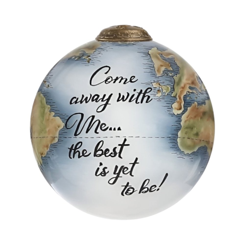 Gray And White Glass Ball Ornament