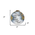 Gray And White Glass Ball Ornament