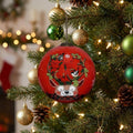 Reindeer with Plaids and Cardinals Hand Painted Mouth Blown Glass Ornament