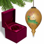 Gold Green And Pink Glass Finial Ornament