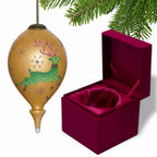 Gold Green And Pink Glass Finial Ornament