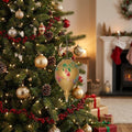 Gold Green And Red Glass Finial Ornament