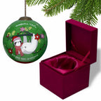 Red White And Green Glass Ball Ornament