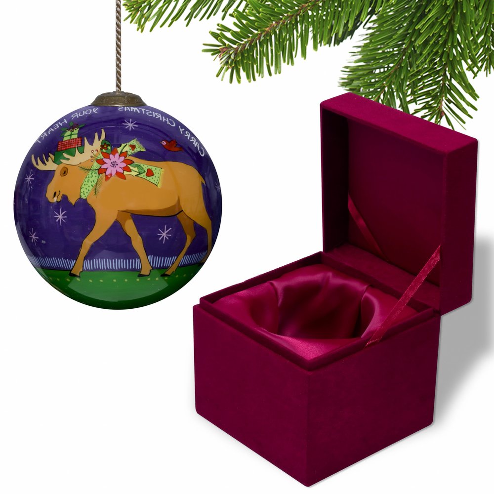 Blue And Orange Glass Ball Ornament