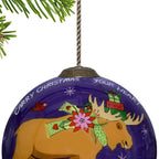 Blue And Orange Glass Ball Ornament