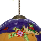 Blue And Orange Glass Ball Ornament