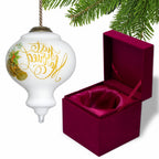 Green And White Glass Finial Ornament