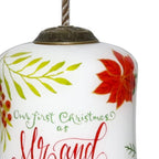 Mr. & Mrs. Our First Christmas Hand Painted Mouth Blown Glass Ornament