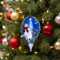 Starry Heaven and Snowman Hand Painted Mouth Blown Glass Ornament