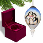 White Black And Blue Glass Finial Ornament