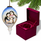 White Black And Blue Glass Finial Ornament
