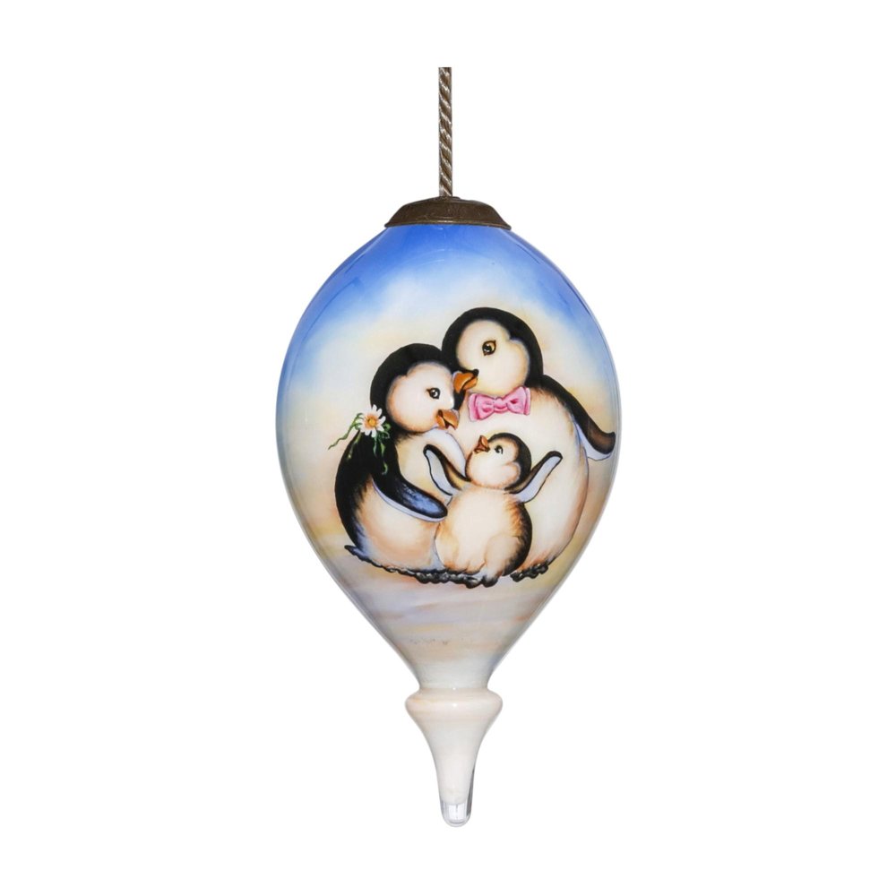 White Black And Blue Glass Finial Ornament