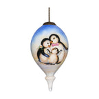 White Black And Blue Glass Finial Ornament