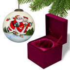 Red White And Green Glass Ball Ornament