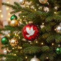 Red White And Green Glass Ball Ornament