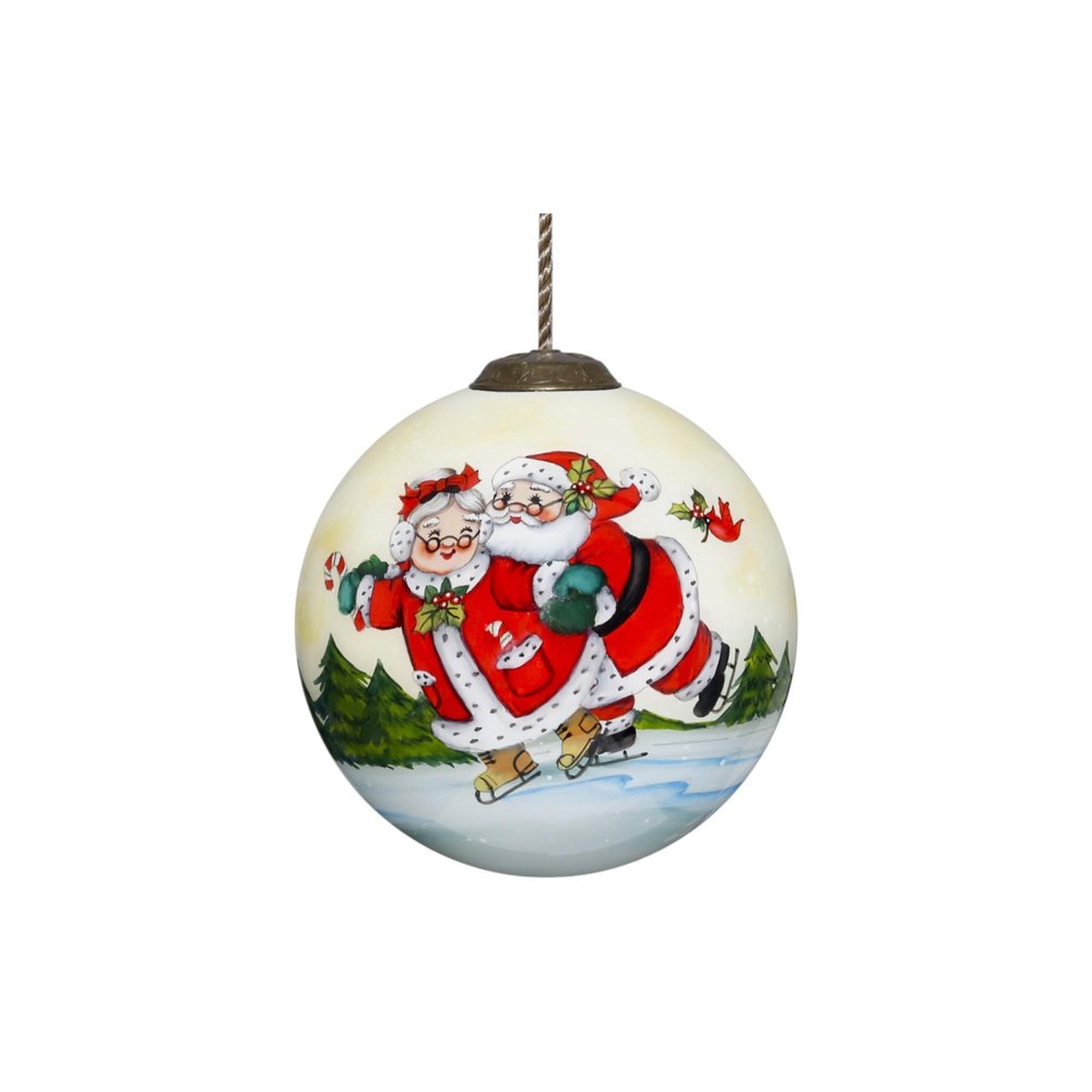 Red White And Green Glass Ball Ornament