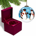 White Black And Blue Glass Ball Ornament