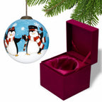 White Black And Blue Glass Ball Ornament