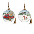 Red And White Glass Ball Ornament