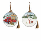 Red And White Glass Ball Ornament
