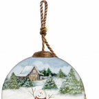 Red And White Glass Ball Ornament