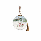 Red And White Glass Ball Ornament