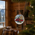 Red And White Glass Ball Ornament