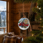 Red And White Glass Ball Ornament