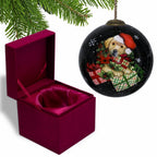 Black Red And Brown Glass Ball Ornament