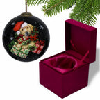 Black Red And Brown Glass Ball Ornament