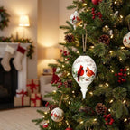 White And Red Glass Finial Ornament