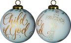 Yellow And White Glass Ball Ornament